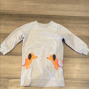 Hanna Andersson Gray and Orange Dinosaur Hoodie